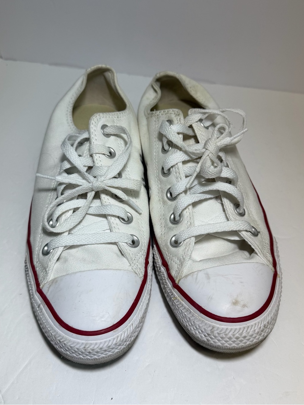 Converse Womens Sneakers Size‎ 9 Low Top Lace Up White Red Blue